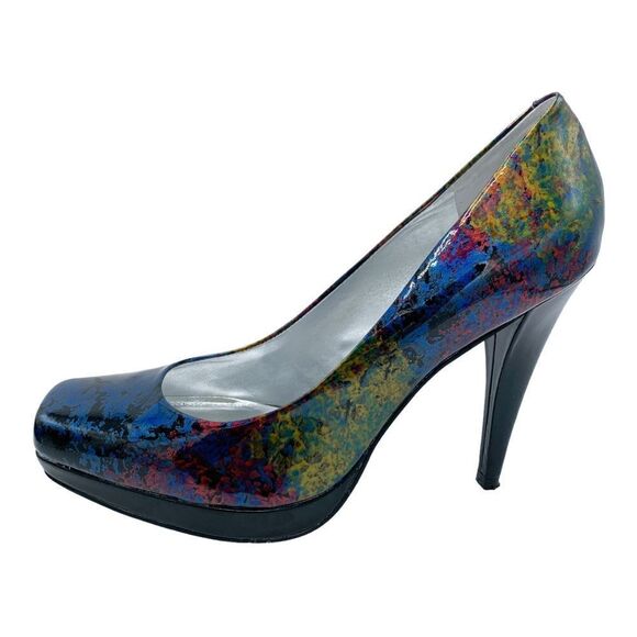 Jessica Simpson Retro Colorful Splatter Pattern Platform Stiletto Heels Sz 8 - Picture 2 of 14